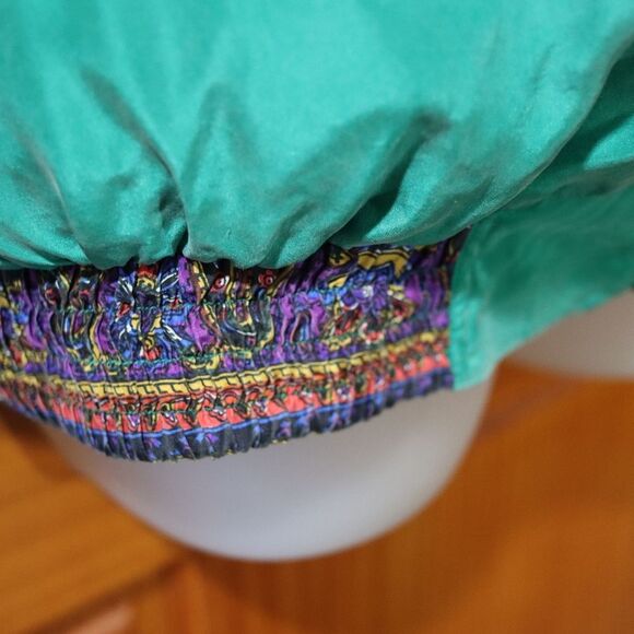 Great Cavalier Vintage Retro Green Mandala Silk Pant Suit Small - Picture 5 of 16